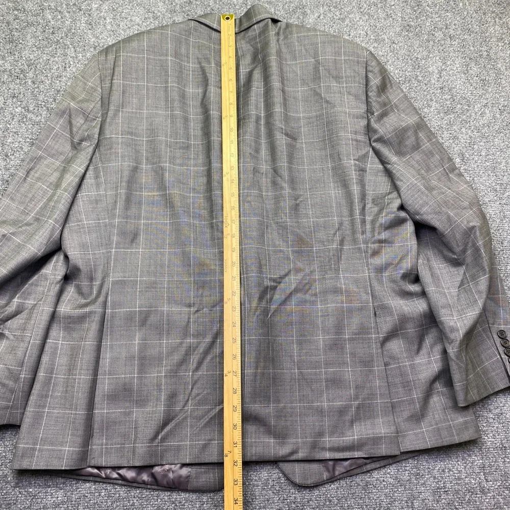Lauren Ralph‎ Lauren Grey Plaid Wool Blazer Mens 50R Sport Coat 2565 Preppy